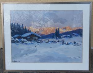 Vista invernal das Dolomitas