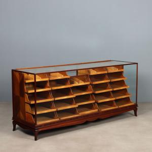 Vitrine Móvel Vintage Mogno Vidro Design Itália Anos 40-50 Original