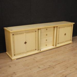 Italienisches Kredenz aus exotischem Holz und Messing