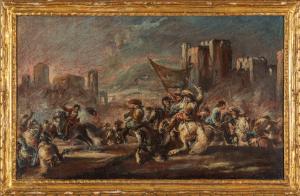 Francesco Simonini (Parma 1686 Firenze 1753) Batalha entre Cavaleiros