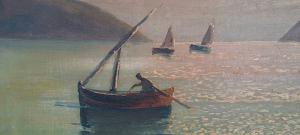 NOCTURNO EN PORTO VENERE - Óleo sobre lienzo - GIUSEPPE CASELLI (1893 - 1976) - Foto 5
