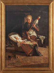 Ninna nanna, olio su tela di Antonio Varni