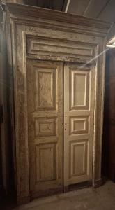 PTL697 - Porta laccata bianca con telaio, epoca '800, luce cm L 100 x H 196