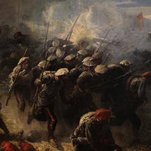 Grande battaglia del XIX secolo, dipinto siglato H.P. - Foto 10