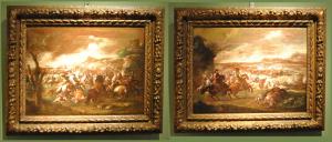 Par de batalhas por Francesco Graziani conhecido como "Ciccio Napolitano" cm. 34 x 44