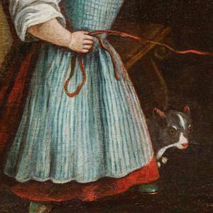 XVII secolo, Bambina che gioca con uccellino - Foto 7