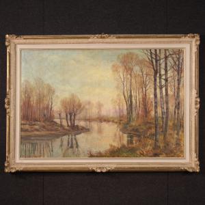 Landschaft Malerei signiert A. Corradi aus dem 20. Jahrhundert