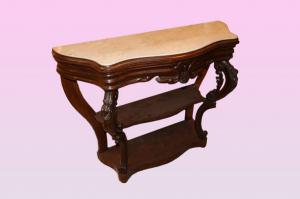 Beautiful French Louis Philippe style console table in rosewood with marble top