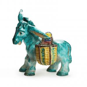 Large Turquoise Ceramic Donkey Figure Perugia Italy 1950