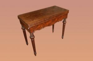 Mesa de jogo francesa em mogno do século XIX