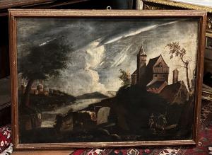 PAN444 - Pair of framed paintings, 18th century, Dimensions cm W 125 x H 93
