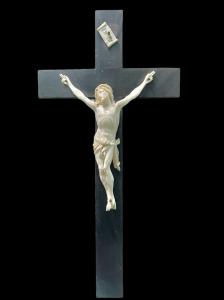Ivory Christ on an ebonized wooden cross. Empire period.