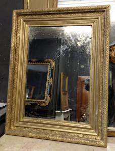 specc447 - Gilded wood mirror, 19th century, cm W 72 x H 94