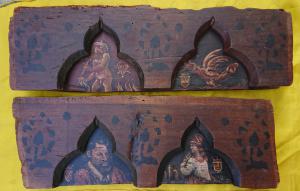 Pair of Lombard tablets, part of a ceiling decoration