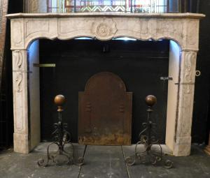 chm666 - Carrara white marble fireplace, cm W 152 x H 112 x D. cm 29
