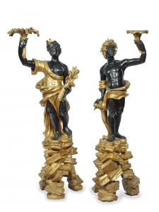 VENDUTA Importante coppia di Moretti , Venezia XVIII secolo