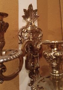 PAIR OF BRONZE SCONCES SECOND HALF XIX CENTURY - Foto 7