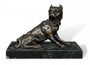 Cane Da Guardia In Bronzo - Fine XIX Secolo 