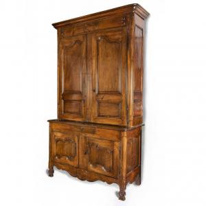 Antica Credenza Luigi XV in Noce con Alzata