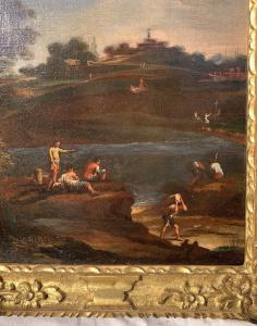 Círculo de Marco Ricci (Belluno 1676 - Veneza 1730) - Paisagem fluvial com figuras. - Foto 5