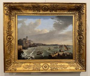 View of Genoa from the beach of San Lazzaro, Carlo Cicogna