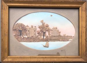 Gemälde mit Landschaften und Architekturen in Trompe-l'oeil-Kork. Niederlande