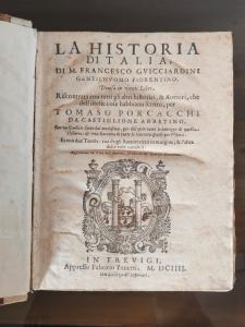 Antik Buch "LA HISTORIA D'ITALIA von M.Francesco Guicciardini" 1604