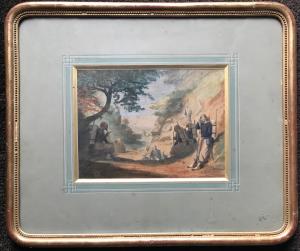 Cena de descanso de soldados otomanos II, aquarela do século XIX.