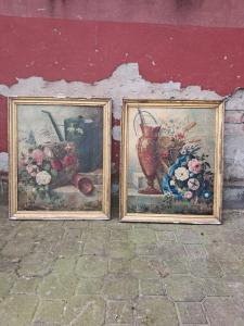 COPPIA DIPINTI FIORI