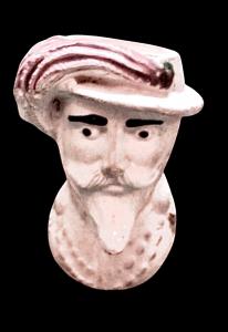 Terracotta pipe depicting the head of an Italian Bersaglieri soldier. Dutel Gisclon Manufacture. France.
