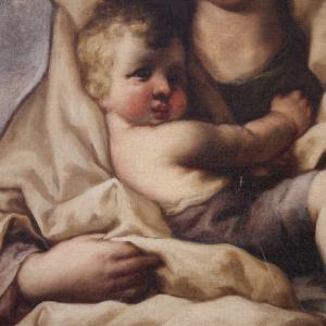 Tableau italien ancien du 17ème siècle, Vierge à l'Enfant - Foto 10