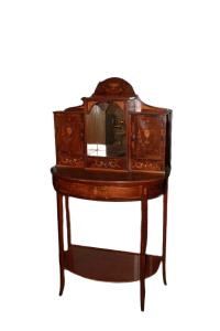Piccola Consolle Cabinet Inglese del 1800 Stile Sheraton in Satinwood