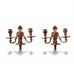 PAIR OF BRONZE SCONCES SECOND HALF XIX CENTURY