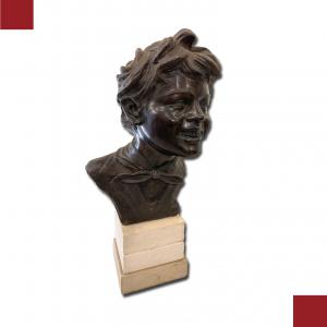 VINCENZO CINQUE "STREET URCHIN", BRONZE SCULPTURE, EARLY 20TH CENTURY