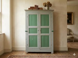 2-Door Lacquered Panel Wardrobe - Restoration Included_car 3384