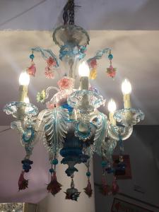 Rezzonico-Lüster aus Muranoglas mit 6 Lichtern