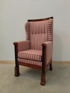 Poltrona Impero in noce colonna piena - epoca 800 - seggiolone trono