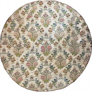 18th Century Italian Round Embroidered Tablecloth