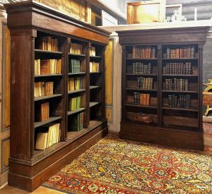 LIB168 - Pair of bookcases, 19th century, large dimensions cm W 240 x H 224 x D 40, small dimensions cm W 160 x H 221 x D 40