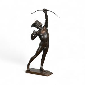 Emilio Bisi - Figura in Bronzo di Arciere - Inizio XX Secolo
