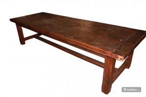Large Rustic Walnut Wood Table from the Early 1900s