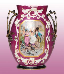 Glazed and decorated porcelain vase from the 1800s