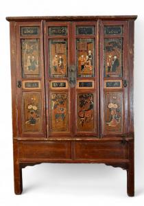 Carved and lacquered Chinese cabinet