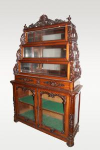 Französischer Mahagoni-Doppelbuffetschrank im Louis-Philippe-Stil aus dem 19. Jahrhundert