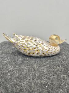 Papera in vetro pesante con inclusioni a murrine e foglia oro.Murano.