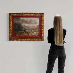  Italienisches Gemälde, Landschaft, signiert und datiert 1846 - Foto 7