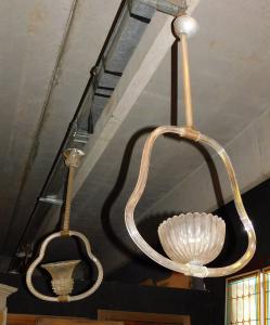 lamp204 - N. 3 Lampen, erste Hälfte des 20. Jahrhunderts, cm B 40 x H 90