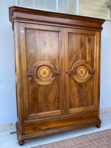Carlo X Inlaid Walnut Wardrobe - Restored (work in progress)_car 2986