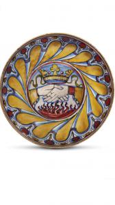 Favolosa coppa abborchiata a lustro rubino e oro Mastro Giorgio Andreoli GUBBIO 1530