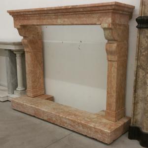 Antique marble fireplace with shelves